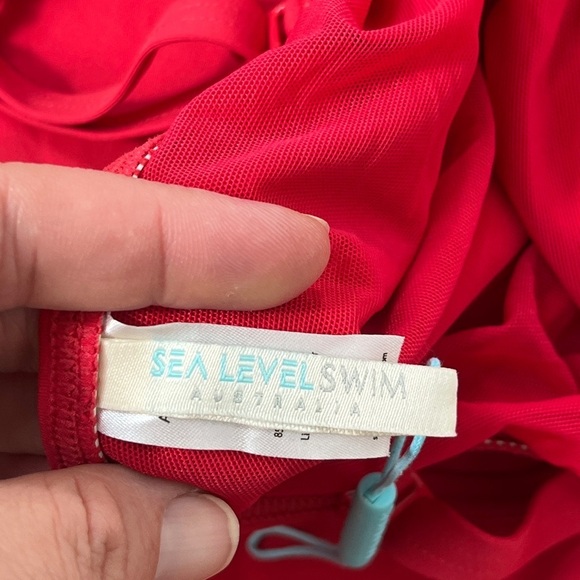 NEW Sea Level Essentials Frill One Piece Swimsuit - Red - Picture 10 of 11